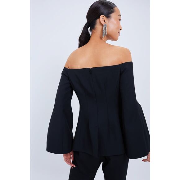 TUCKERNUCK Black Off the Shoulder Bria Blouse Size M NWT Retail $228 Tuckernuck - Picture 2 of 7